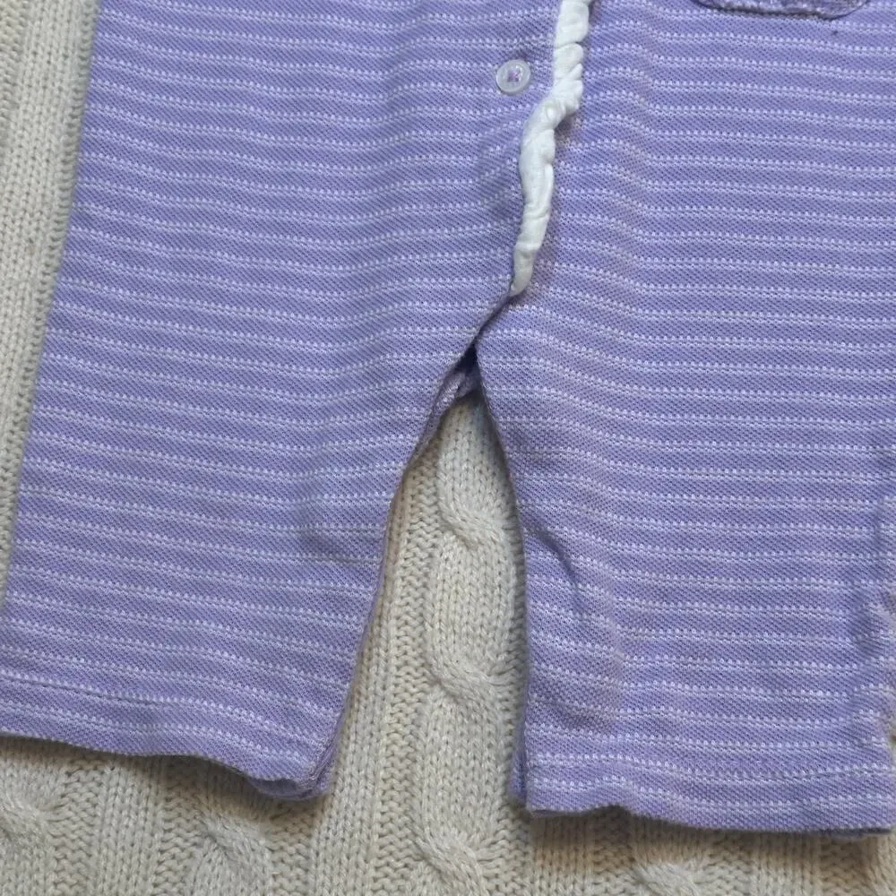 Ralph Lauren Purple Stripe Knit Romper sz 3M